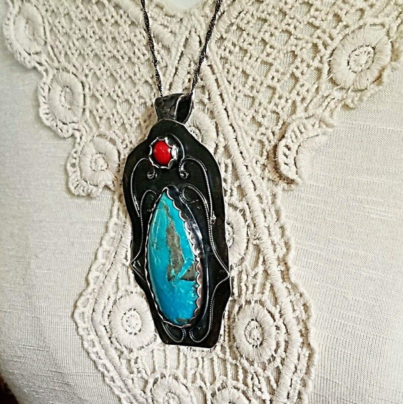 SOLD Kingsman Turquoise Sterling/Fine Silver - Picture 3 of 4